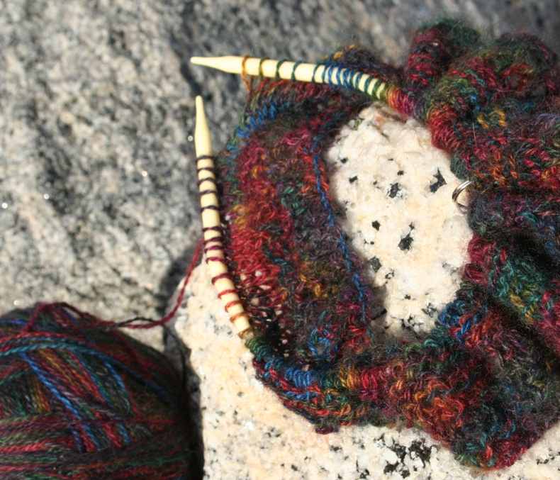 YF, SL1, K1, PSSO Beverly Lace Smoke Ring Knit Moo Dog Knits