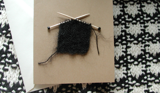 Note cards for knitters, available at Saybrook Yarn, Main Street, Connecticut.