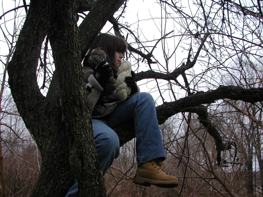 Apple tree, handknits, yarn, time to dream.