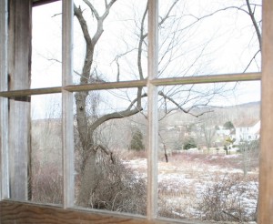 Springhouse window on the farm.